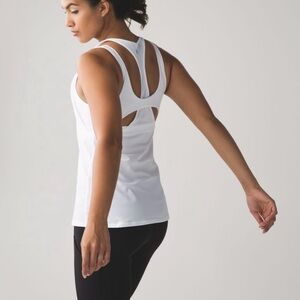 Lululemon All Sport Support Tank in white | size 8